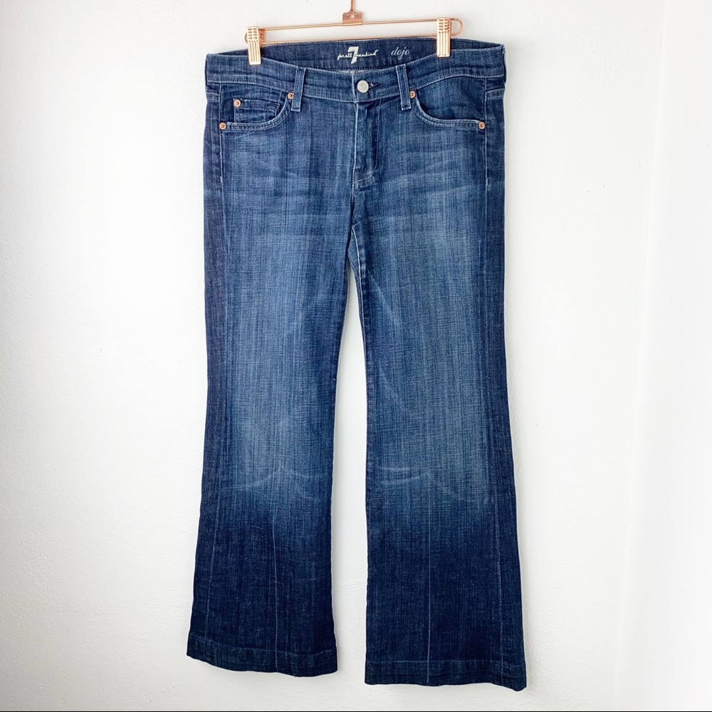 7 FAM Dojo Flare Wide Leg Jeans Distressed sz 29